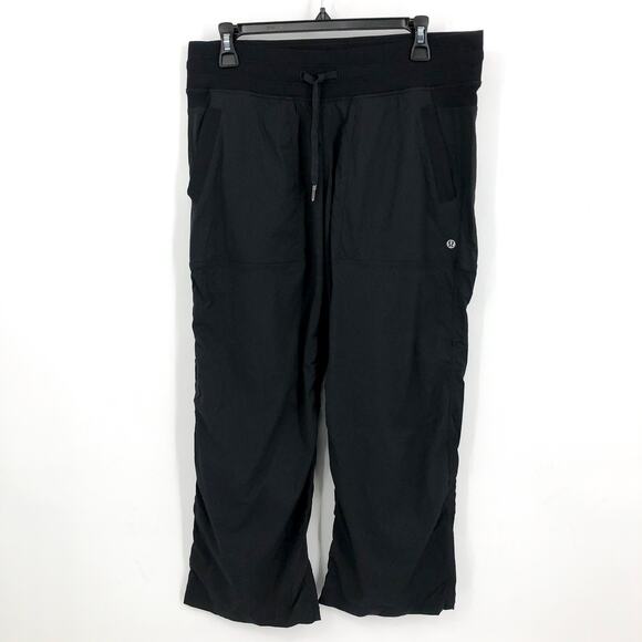 LULULEMON Women's Dance Studio Pants Size 10 Black Mid-Rise Athletic Drawstring - Picture 1 of 6